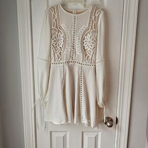 Chicwish Cream Lace Mini Dress